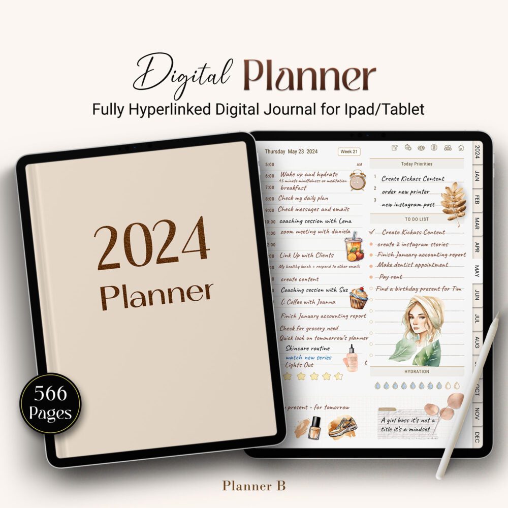 yearly digital planner-2024