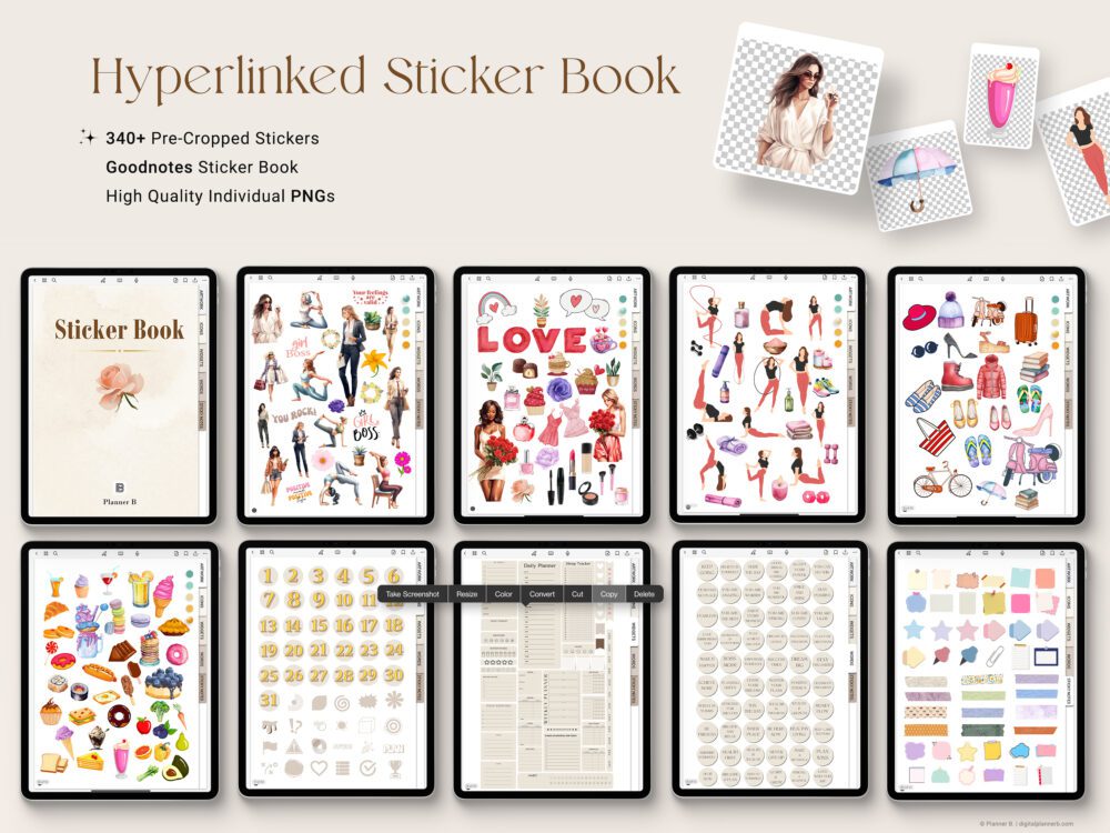 custom digital planner bundle stickers