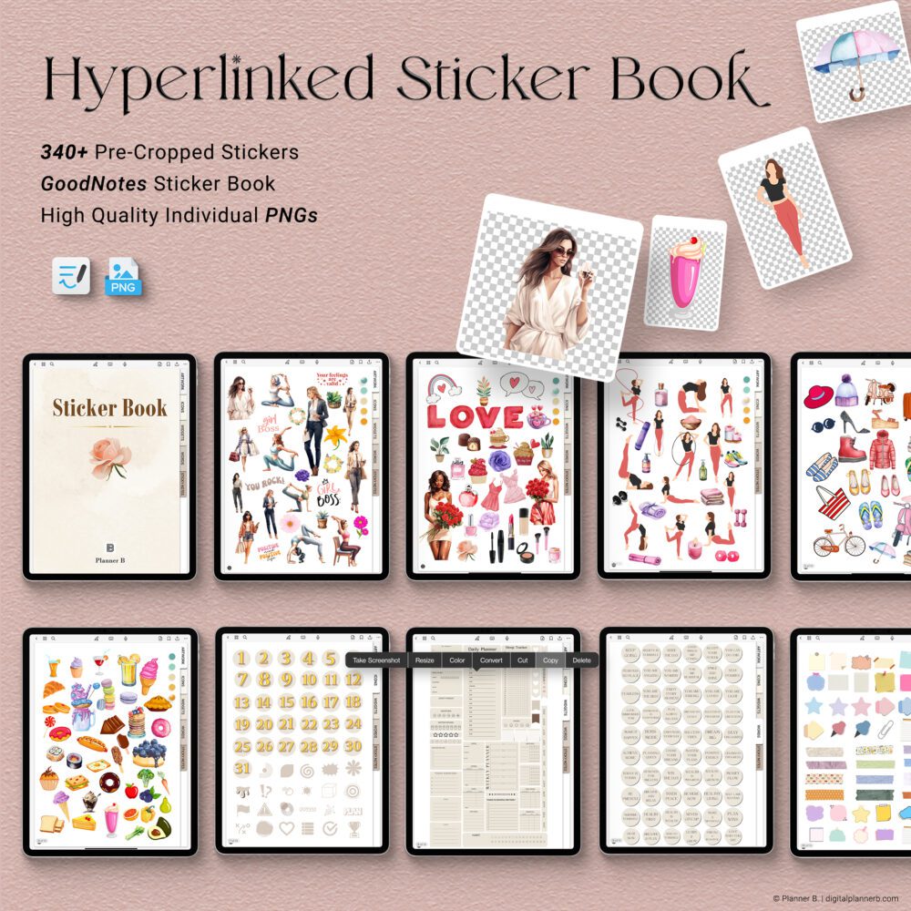 next level year AI powered digital planner sticker book