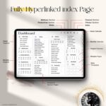Fully hyperlinked index page of 2025 digital planner with organized sections for fitness, wellness, productivity, and finance – optimized for GoodNotes use on iPad