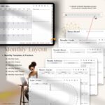 Monthly layout view of 2025 digital planner for iPad with trackers and templates for finance, habits, goals, and vision board – ideal for GoodNotes users