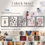 GoodNotes sticker book and 200 aesthetic digital covers included with the 2025 iPad planner – featuring over 340 pre-cropped PNG stickers