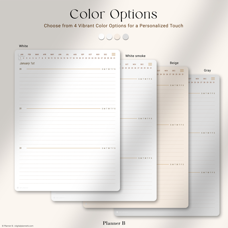3year daily journal color options