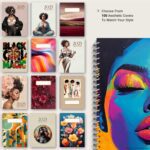 Collection of interchangeable cover designs for the Black Girl Digital Planner with various illustrations of Black women