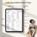 Dashboard overview of the Black Girl Digital Planner showing year-at-a-glance, icons linking to Google and Apple calendars