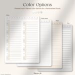 15-minute daily planner with 4 stylish color options: white, white smoke, beige, and gray