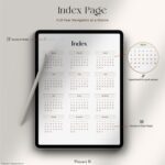 Seamlessly organized index page in 15-minute daily planner with clickable monthly and daily links