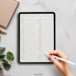 Annotating 15-minute time block planner on iPad with stylus for focused daily planning
