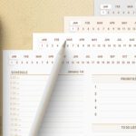 Close-up view of monthly navigation buttons on the 30-minute digital planner interface