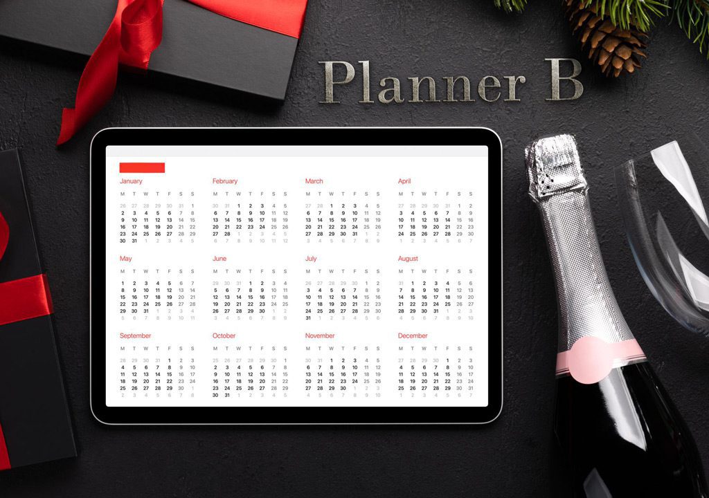 tablet with digital planner christmas decor