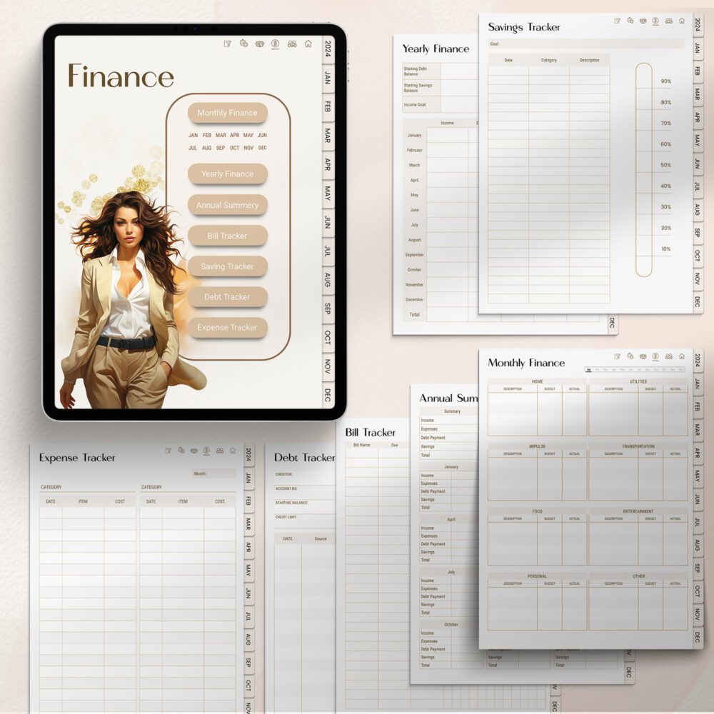 2024 digital planner finance pages