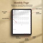2025 Digital Black Girl Planner monthly layout featuring hyperlinked navigation, clean calendar grid, and Sunday and Monday start formats for organized monthly planning.