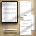 2025 Digital Black Girl Planner showcasing monthly layout with Sunday and Monday start options, highlighting hyperlinked tabs and functional planning features.