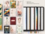 Digital planner bundle 2025–2026 featuring 200 stylish covers in assorted colors and themes for personalization.