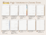 Custom digital planner bundle 2025-2026 showing editable daily layouts with schedule, priorities, and notes for streamlined planning.