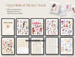GoodNotes-compatible sticker book included in custom planner bundle, featuring 340+ pre-cropped and PNG planning stickers.