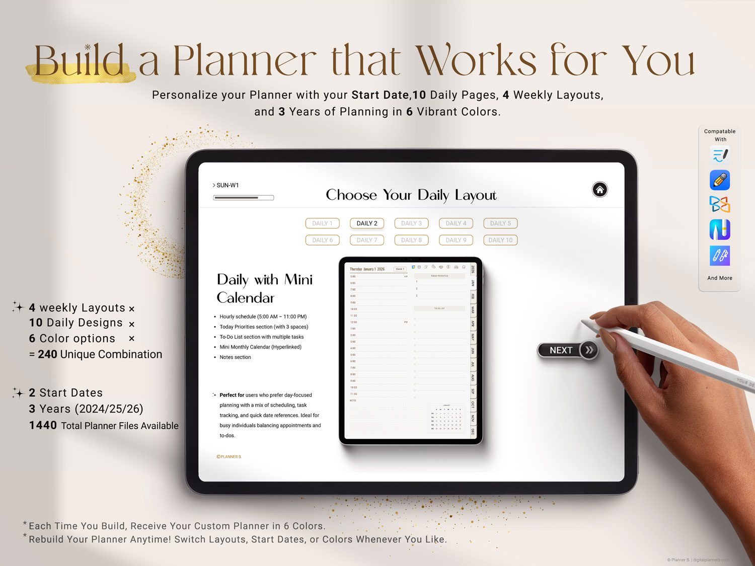 custom digital planner bundle generator