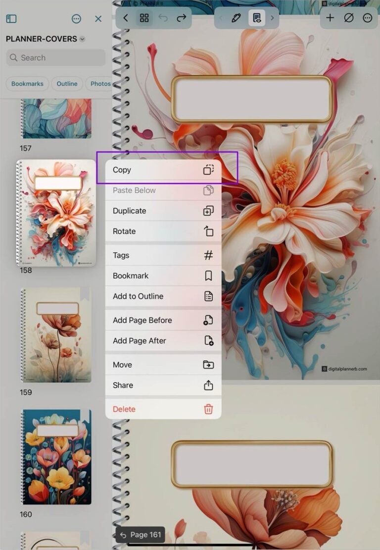 How to change your digital planner cover in Noteshelf