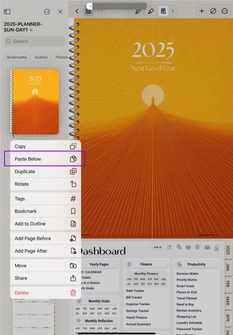 How to change your digital planner cover in Noteshelf