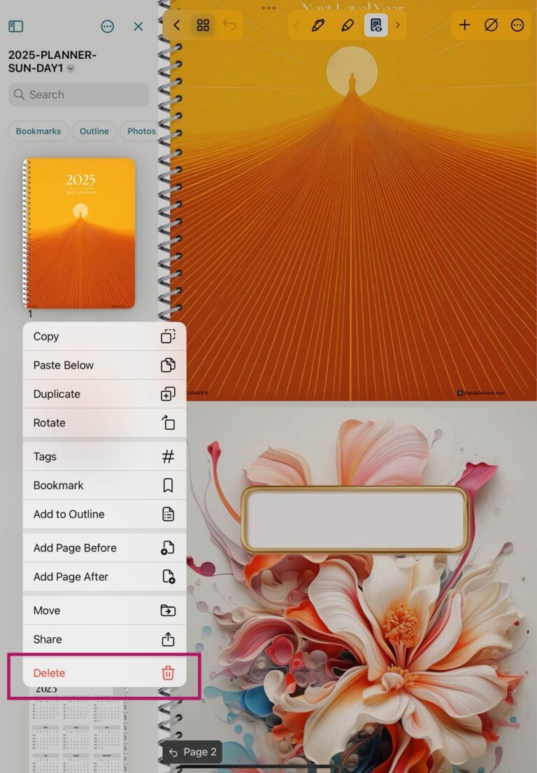 How to change your digital planner cover in Noteshelf