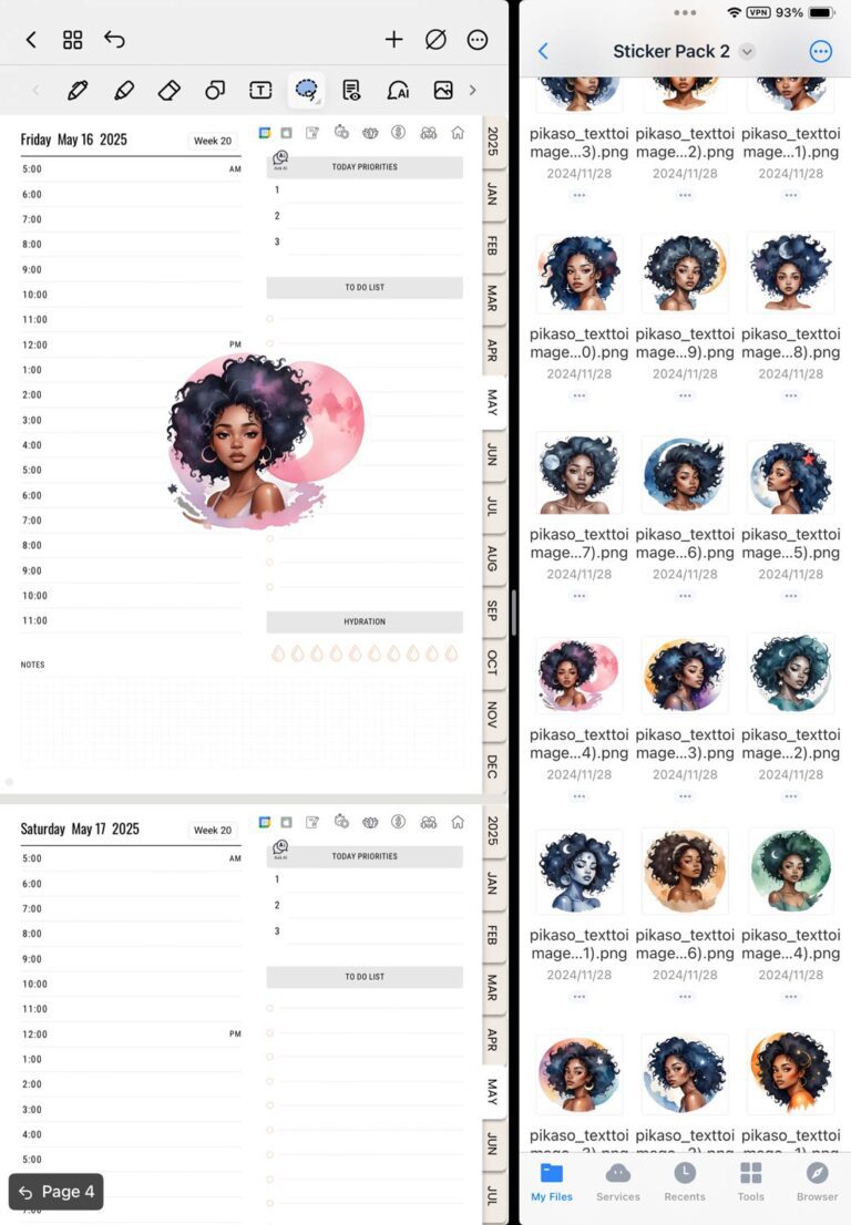 How to add stickers to your digital planner in Noteshelf