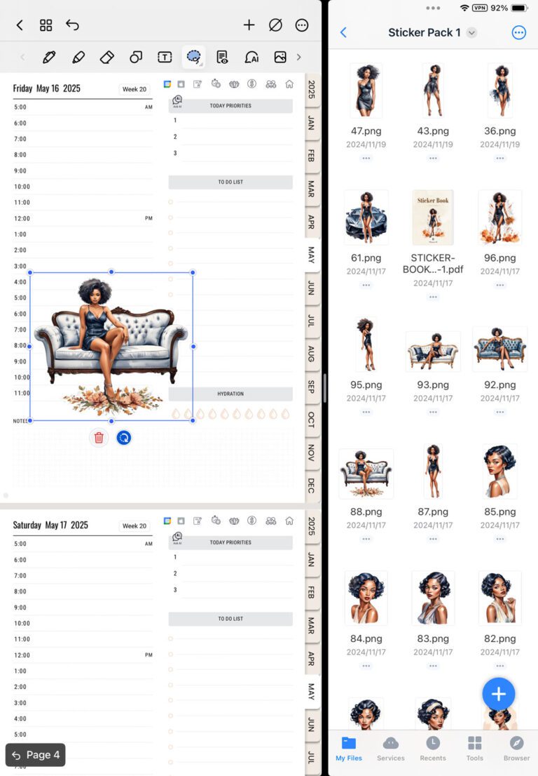 How to add stickers to your digital planner in Noteshelf