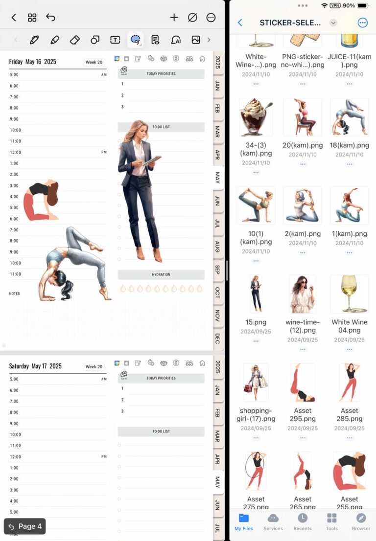 How to add stickers to your digital planner in Noteshelf