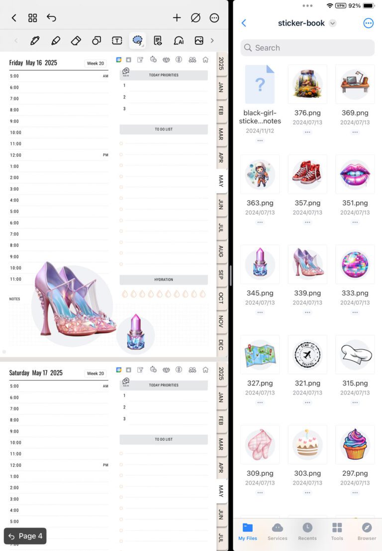 How to add stickers to your digital planner in Noteshelf