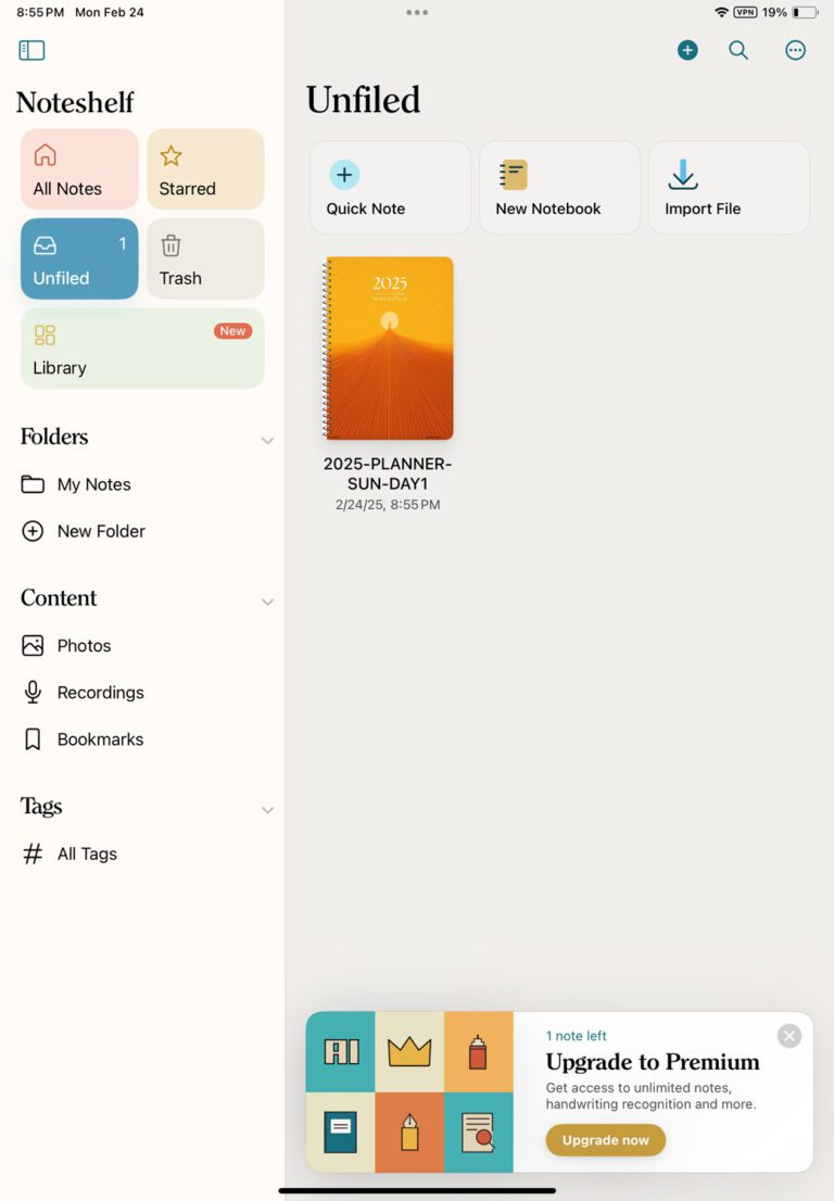 Tutorial on how to import a digital planner into Noteshelf