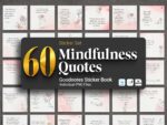 60 Mindfulness Quote Digital Stickers for GoodNotes – Aesthetic Pre-Cropped PNG Planner Stickers for iPad, Digital Journaling & Daily Positivity