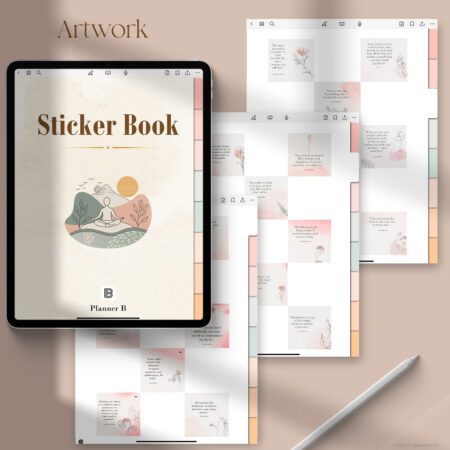 Individual pre-cropped PNG mindfulness stickers for digital planners, journals, and annotation apps