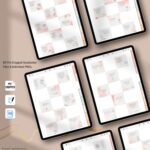 GoodNotes digital sticker book layout showing mindfulness quote sticker collection on iPad screen