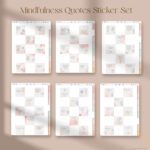 Mindfulness Quotes Digital Sticker Book – 6 aesthetic pages of motivational quote stickers for GoodNotes and iPad journaling apps