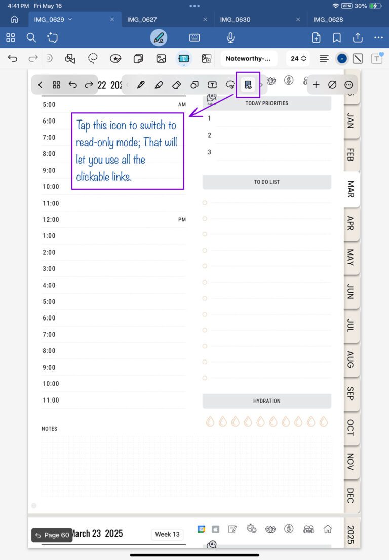 tutorial on how to navigate with hyperlinks in Noteshelf