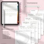 Monthly extras in the 2025 planner – vision board, review, reflection, monthly goals, and finance pages for deeper planning and personal growth
