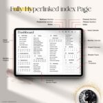 Hyperlinked index page from the Black Girl Digital Planner 2025, displaying organized navigation tabs and seamless page linking in landscape format