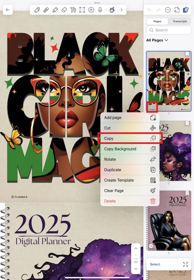 how to change cover in Notability - Copying a cover design page in Notability for custom planner setup