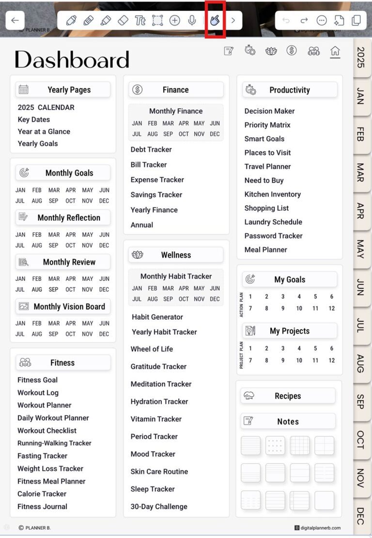 tap the hand icon on top of Notability app to switch to navigation mode and use hyperlinks