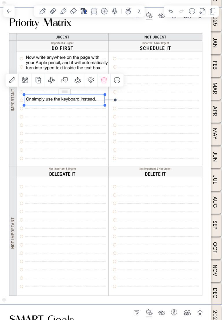 using keyboard tool instead of using stylus in Notability