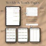 Weekly planning layout preview from the 2025 AI Digital Planner featuring user-friendly hyperlinks, mini calendar view, and structured weekly goals