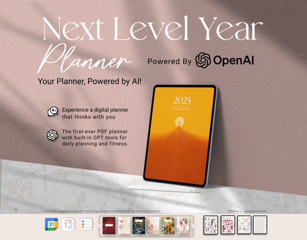 2025 AI digital planner with GPT tools in minimalist beige edition for smart daily planning, wellness, and productivity – compatible with GoodNotes and iPad - ChatGPT tools