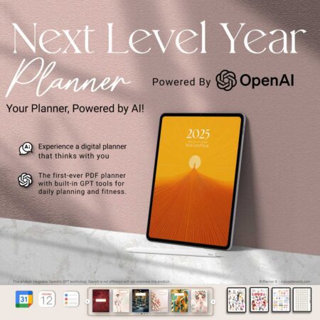 2025 AI digital planner with GPT tools in minimalist beige edition for smart daily planning, wellness, and productivity – compatible with GoodNotes and iPad - ChatGPT tools