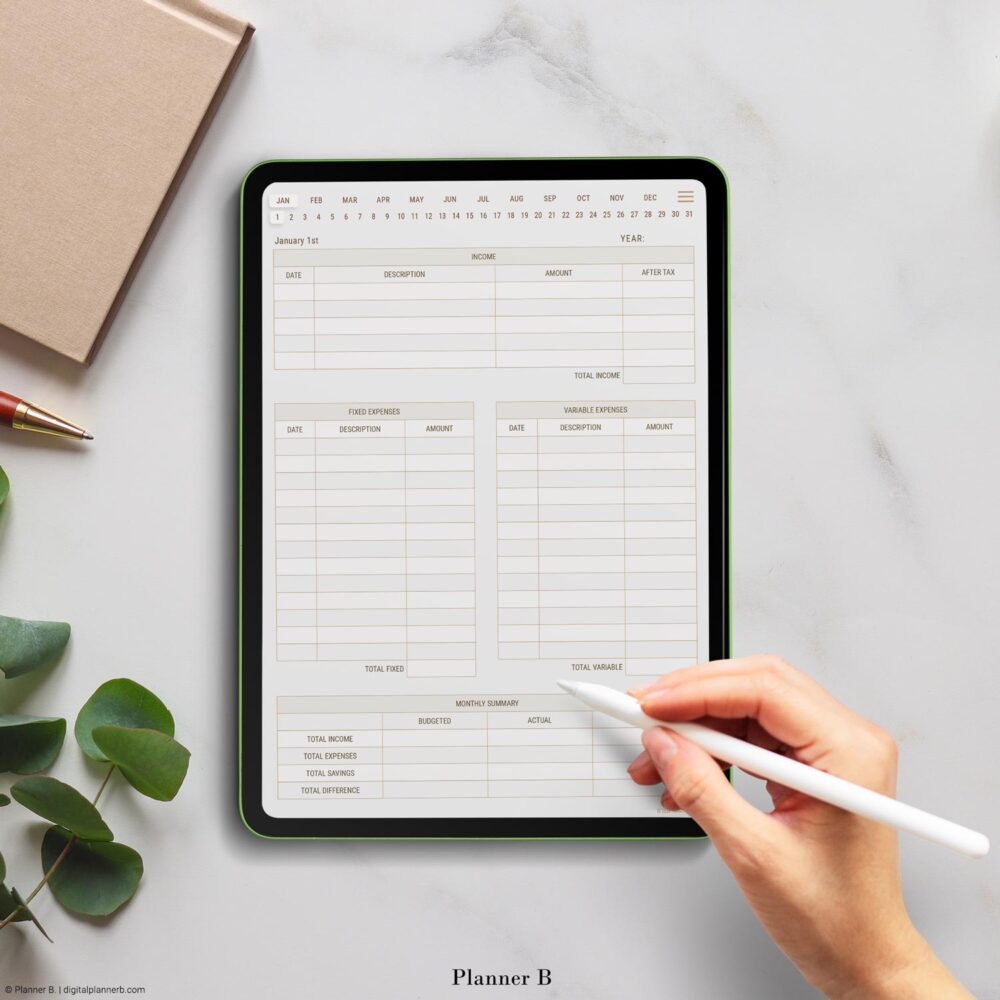 Daily Budget Planner one-page-per-day layout for easy budgeting
