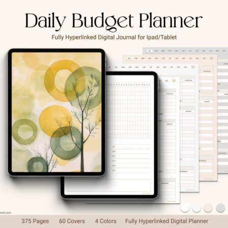 Daily Budget Planner - Fully Hyperlinked Digital Planner for iPad and Tablet