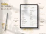 Fully hyperlinked index of digital mindfulness planner with categorized sections for fast navigation