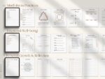 Section overview of mindfulness planner showing personal growth, emotional well-being, and tracker templates