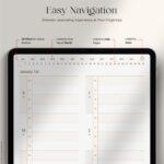 Timebox Pro Digital Planner navigation header with clickable tabs for iPad and GoodNotes