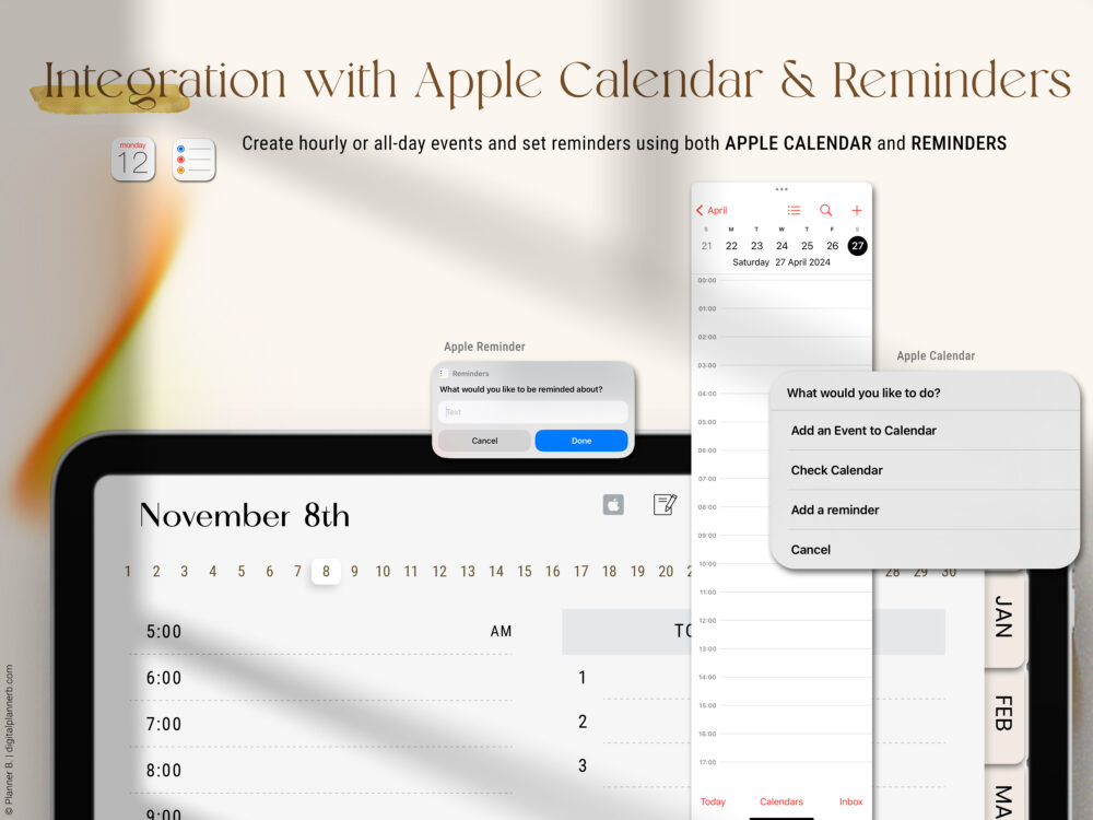 undated black girl planner google apple integration