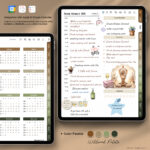 Digital planner with Apple Calendar and Google Calendar integration for event scheduling, reminders, and date-linked planning pages.
