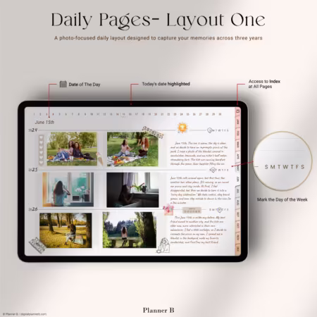 3-year photo journal horizontal daily one